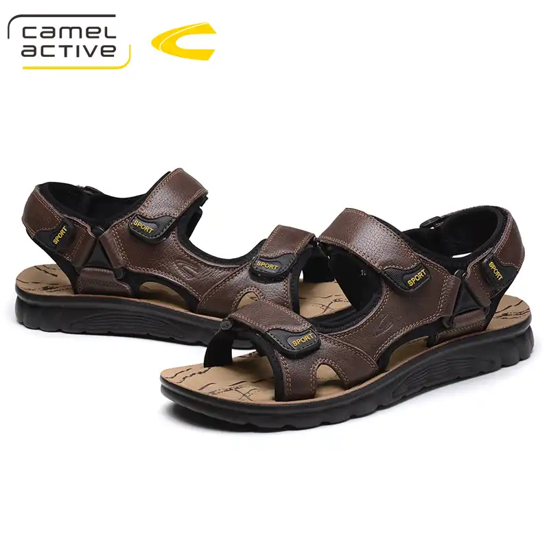 men's camel sandals