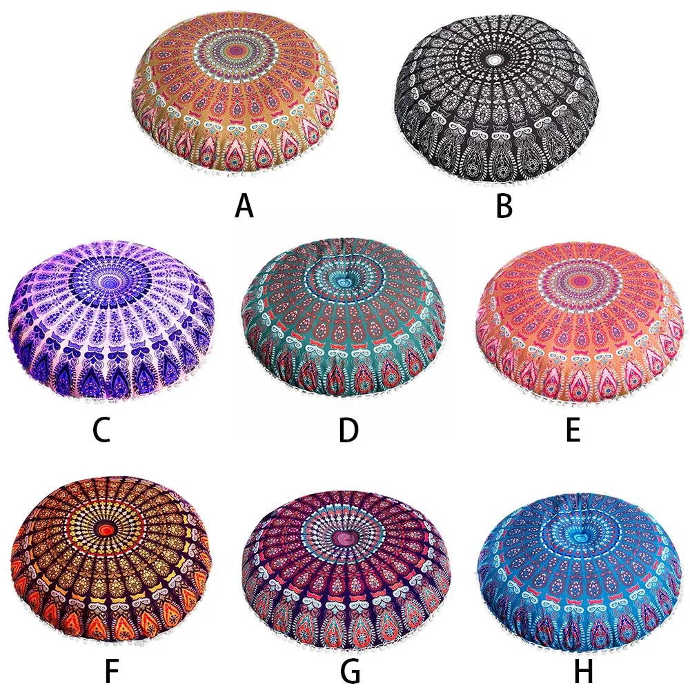 Напольные подушки с индийской мандалой круглые богемные подушки крышка огромный чехол декоративный чехол на подушки