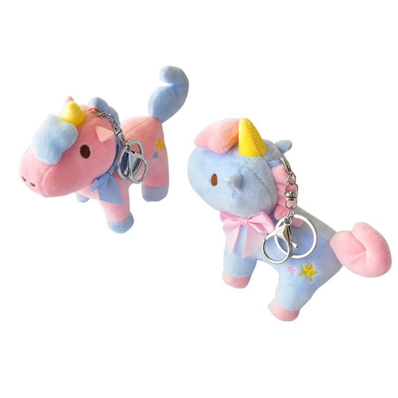 Unicorn Keychains Cute Animal Cartoon Keyrings Customize Personalized Gift For Car Key Chain Holder Bag Pendants color random