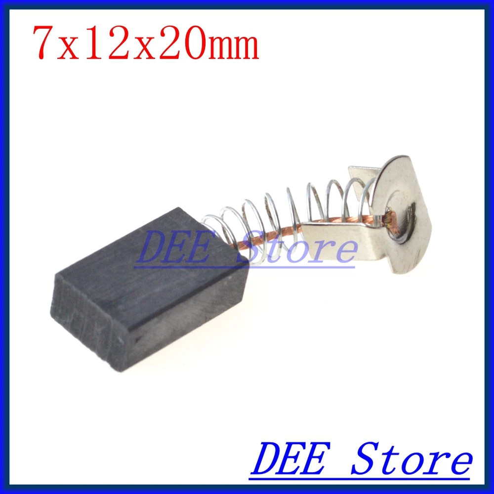 20pcs 7x12x20mm Electric Motor Carbon Brushes Springs With Wire Leads