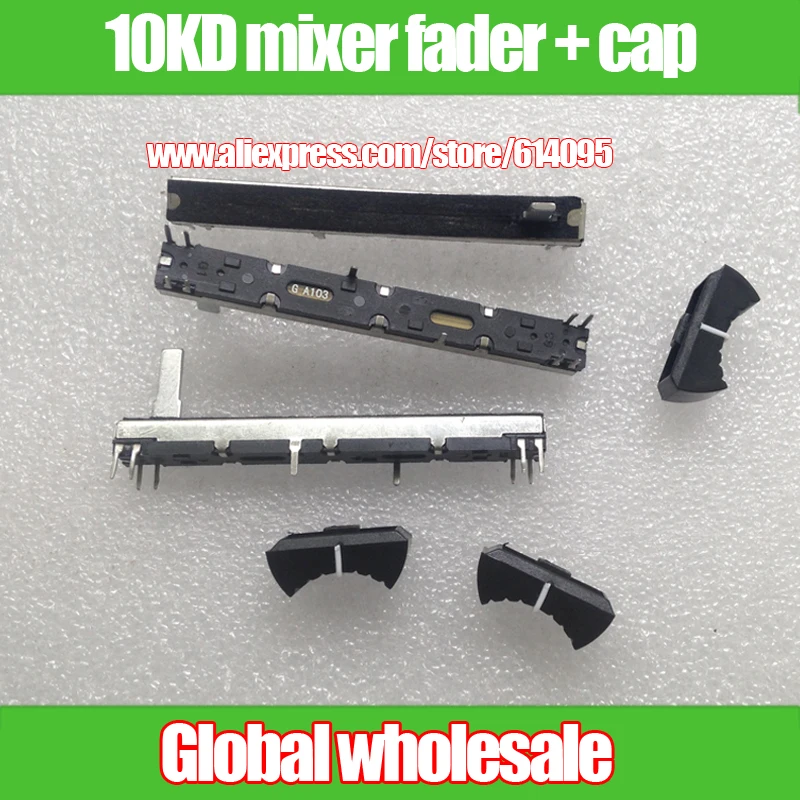 

1pcs Mickey MACKIE mixer fader potentiometer 75MM long double- A10K A20K A50K B100K A10KX2 Potentiometer Stereo Slide 2-channel