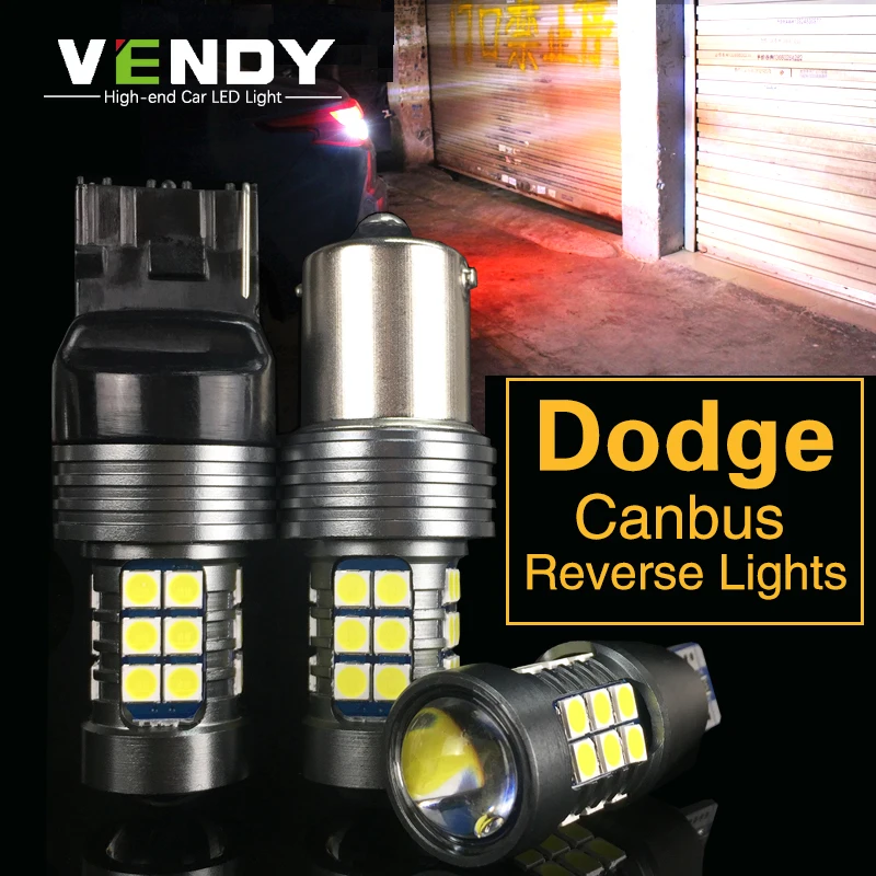 

2x W16W 921 T15 3156 P27W W21W Canbus Car LED Reverse Lights Lamp For Dodge Challenger Charger Dart Durango Grand Journey Viper