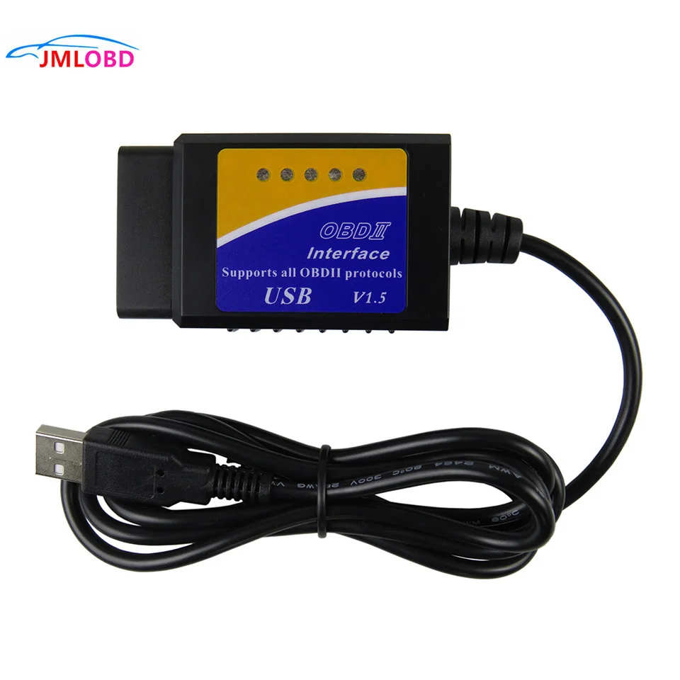 Elm327 USB OBD2 OBDII сканер ELM 327 V1.5 Автомобильный диагностический интерфейс в 1 5 OBD 2
