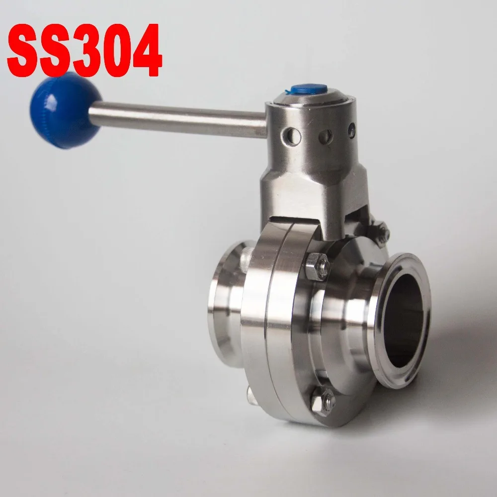 1" SS304 stainless steel TC manual butterfly valve,Tri clamp butterfly valve, Sanitary butterfly