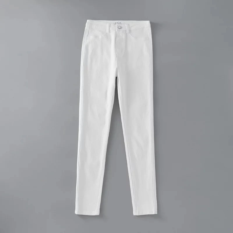 Женские летние белые Высокая талия стрейч плотный узкие джинсовые, длиной до колена женские облегающие джинсы узкие джинсовые брюки Femme - Цвет: white