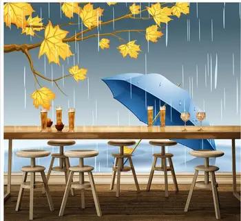 

Home Decoration Bar KTV window rain ticking TV backdrop decorative painting wallpaper 3d modern