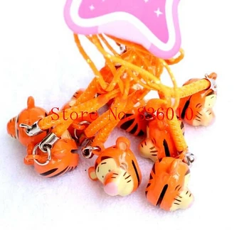 

Hot Sale 50 pcs Cartoon Tiger Head Pendant Key Chains With Bell Gifts Favors LL-30