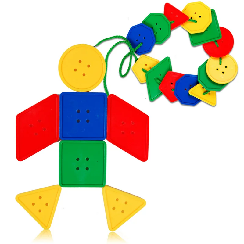 1 Набор детских пазлов Tangram логическая игра игрушки Монтессори для детей пуговицы