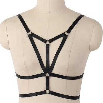 

Harness Bra Bondage Body Harness Soft Cage Harness Belt Adjust Sexy Lingerie Costume Dance Top Halter Black