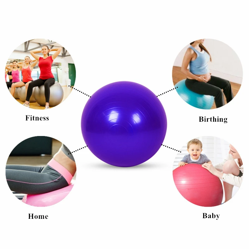 Sports Yoga Balls Bola Pilates Fitness Ball Gym Balance Fitball Exercise Pilates Workout Massage Ball with Pump 55cm 65cm 75cm