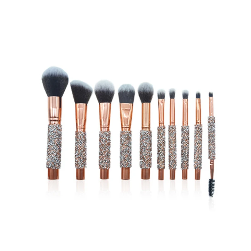 

10pcs Diamond Makeup Brushes Foundation brush Concealer brush Blush Cosmetic Beauty Make Up tools kits pinceles de maquillaje