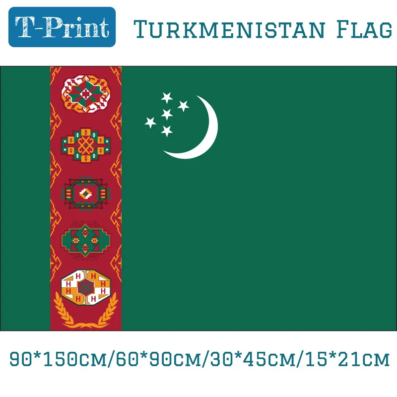 

60*90cm 90*150cm 30*45cm Car Flag 15*21cm Turkmenistan National Flag Banner flag decoration
