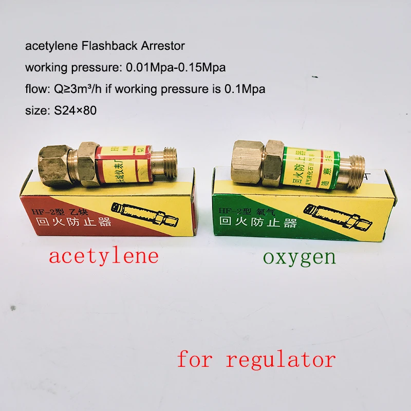 1 пара Кислород Ацетилен Flashback Arrestor обратный клапан пламя Buster Для редуктора давления Регулятор сварочный фонарь для резки