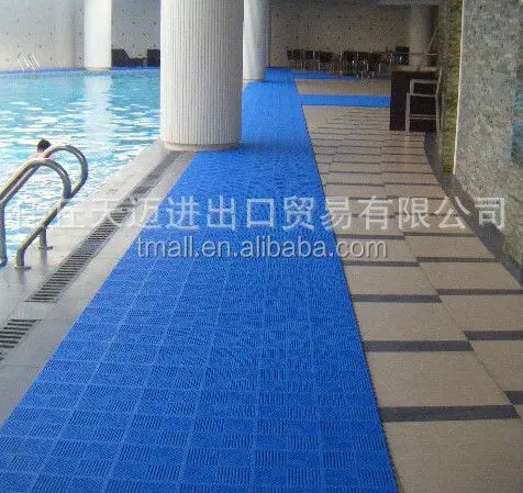 Eco Friendly Swimming Pool Non Slip Pvc Rubber Floor Mat