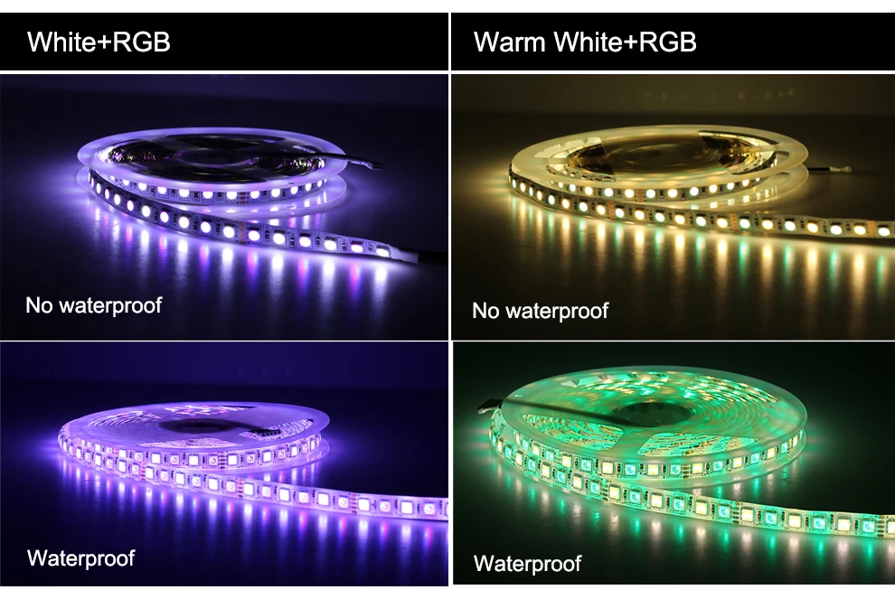 Светодиодные ленты 5050 RGBW Водонепроницаемый/Non Водонепроницаемый DC12V/24 V неоновый ленты, полосы света 60/96 светодиодный/m RGB + белый/RGB + теплый