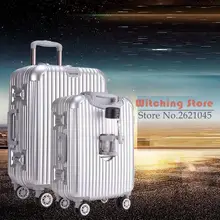21 INCH 2125# Aluminum 20 men women business PC soft and hard luggage universal wheel 24 travel password board box FREE SHIPPING