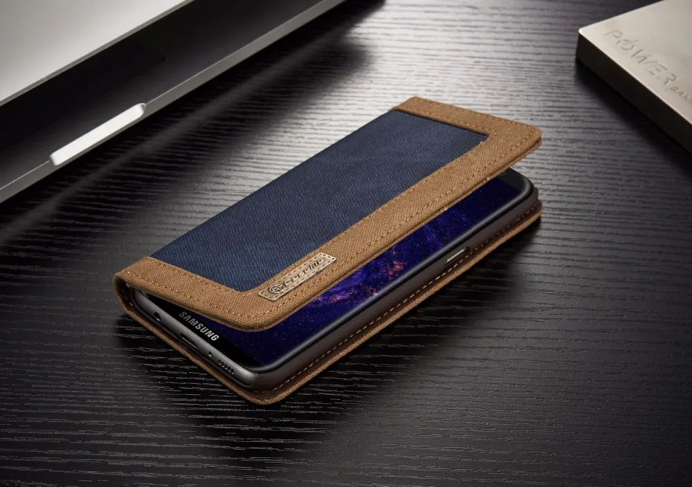 Чехол CaseMe для Samsung Note 8 роскошный кожаный чехол с магнитной застежкой из денима