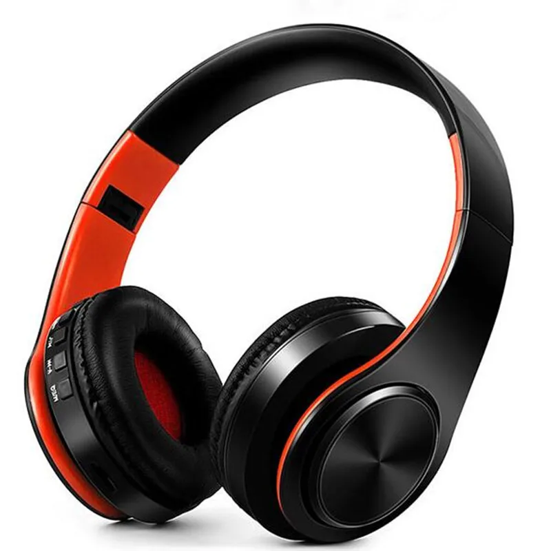 Модернизированные 5,0 Bluetooth наушники 10 часов работы стерео беспроводные наушники Складная система голосовой беспроводной связи гарнитура с микрофоном для мобильного телефона - Цвет: V5.0 orange black
