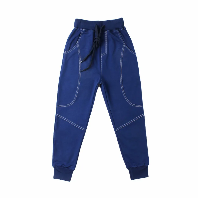 

Spring Autumn Kids Trousers Pure Cotton Elastic Waist Casual Thick Warm Black Long Pants Comfortable Boys Clothing Size 150 160