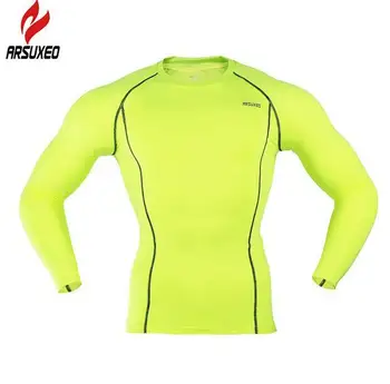 

ARSUXEO Base Layer Men Running Long Sleeves T-Shirts Tops Compression Tights Slim Fit Gym Bodybuilding Fitness Jerseys Clothing