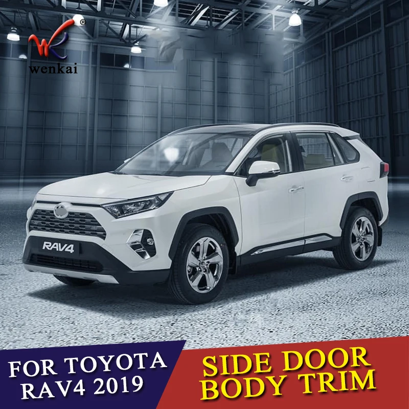 ABS Chrome Door Body Molding Fit For Toyota RAV4 2019 2020 Car Accessories Side Strips Trim Cover