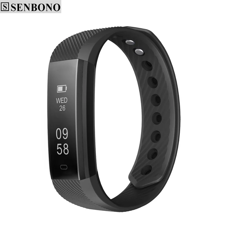SENBONO ID115 спортивный умный Bluetooth-браслет с шагомером и функцией дистанционного