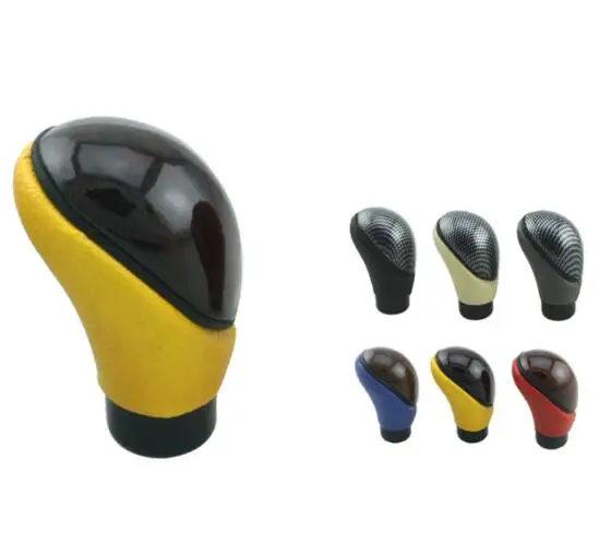 Universal Manual Leather Shifter Shift Knob Cover Stitch Shifter Lever