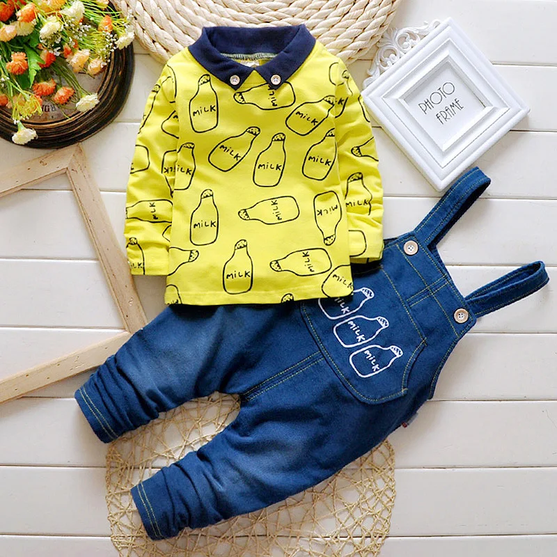 

New Arrival Baby Girls Sets Letter Cotton Strap Suit Korea Kids Clothes Child Sets Newborn Baby Boy Girl Clothes Sets