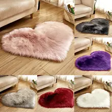 Flauschigen Herz Geformt Teppich Shaggy Boden Weichen Faux Pelz Hause Schlafzimmer Haarigen Teppich