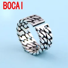 sterling silver ring, women’s Day Korean version, engraved brand, fashion do old woven rings, silver jewelry students