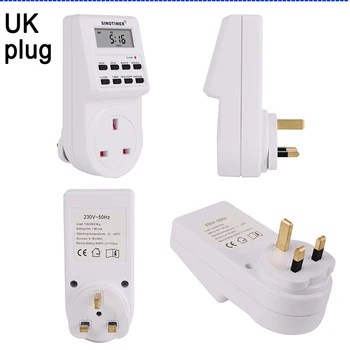 

UK Plug Digital Weekly Programmable Electrical Wall Plug-in Power Socket Timer Switch Outlet Time Clock 220V 110V AC