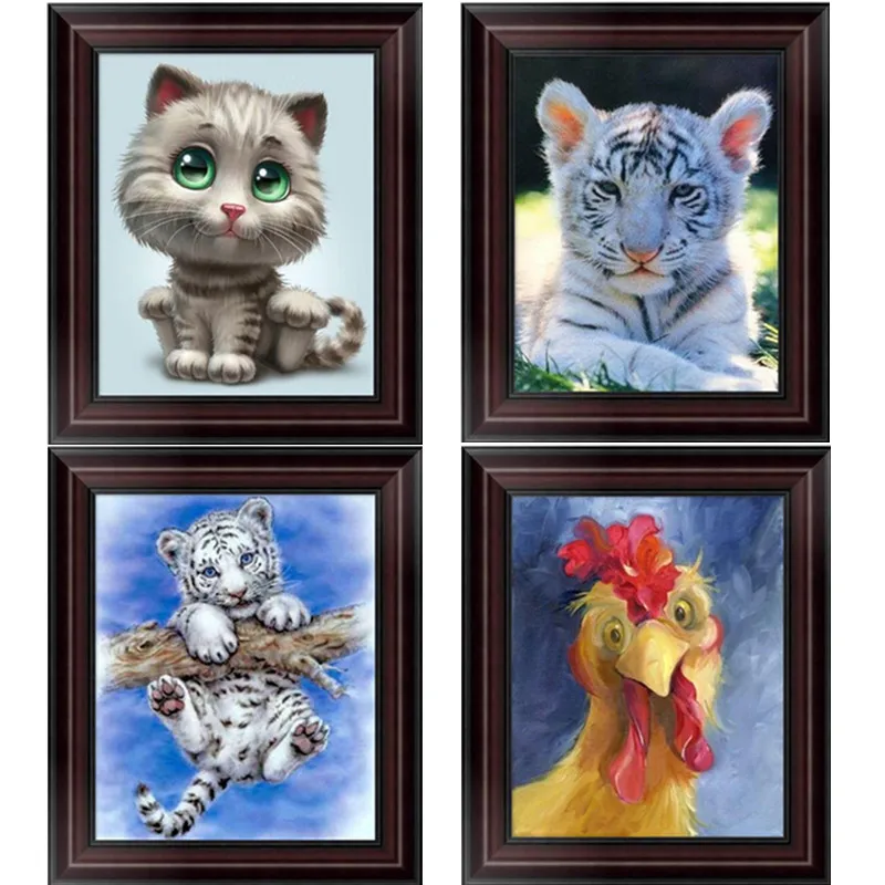 

DIY 5D Diamond Mosaic Cartoon Tiger Handmade Diamond Cross Embroidery Set Diamond Embroidery Pattern Rhinestone