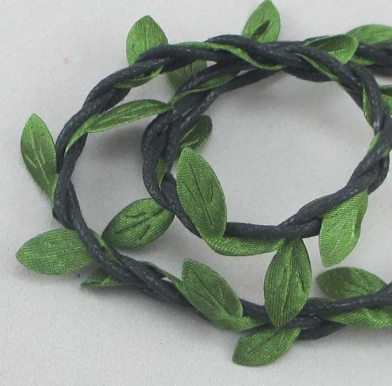 Lucia crafts ширина 1 см DIY воск шнур с листьями упаковочный материал домашняя декоративная веревка 2 ярдов/партия W0805
