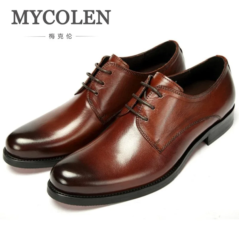 

MYCOLEN Spring Autumn Genuine Leather Round Toe Men'S Shoes Formal Wedding Shoes Luxury Men Business Dress Tide Men'S Shoes