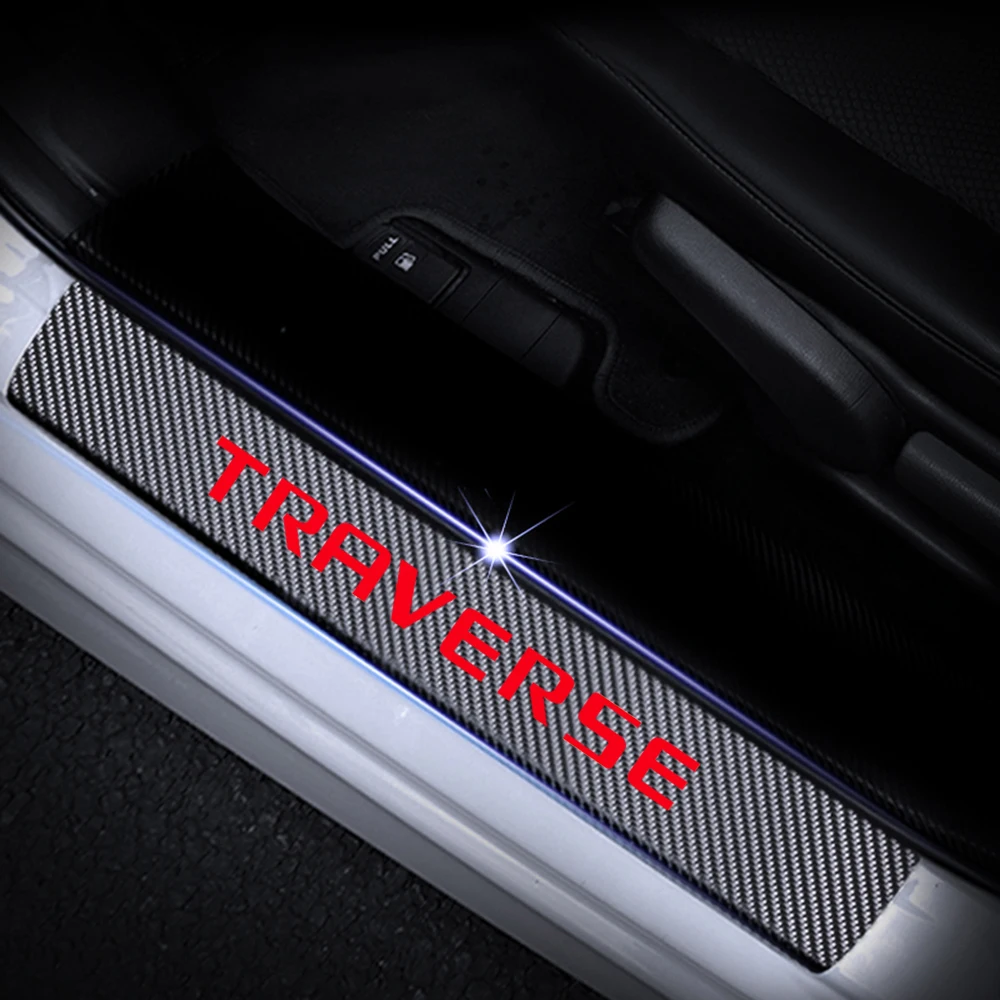 4 шт. дверные Защитные пленки для chevrolet traverse 4D углеродное волокно виниловая