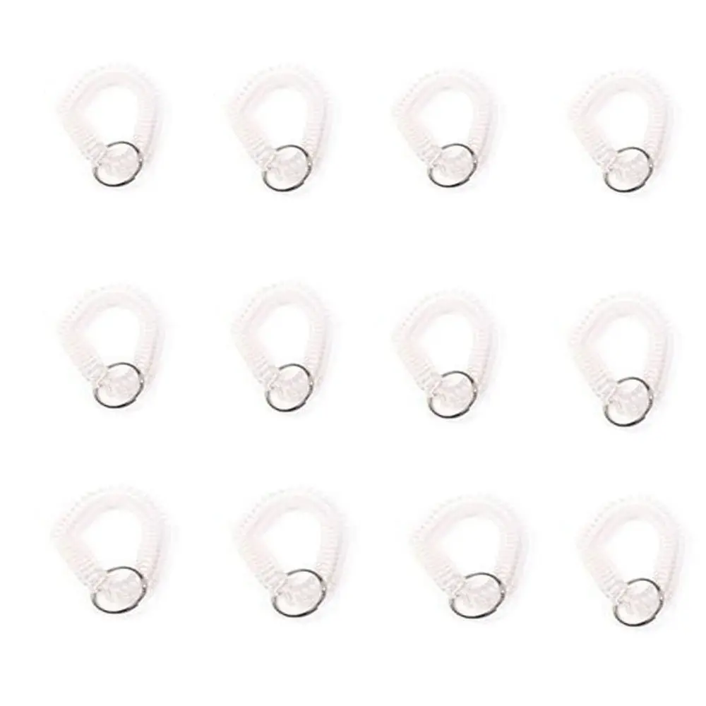 Pack of 12 White Color Stretchable Plastic Bracelet Wrist Coil Wrist