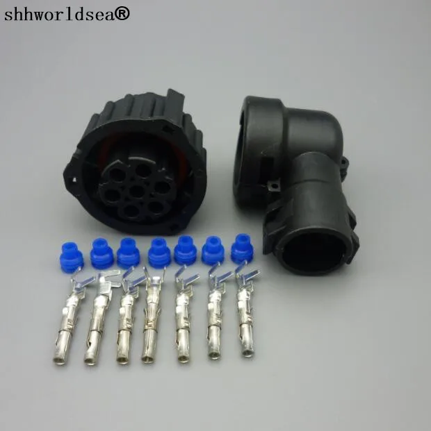 

shhworldsea 15sets 7 Pin 967650-1 female Auto Sensor plug with cable Sheath Waterproof IP67/69 temp resistance car connector