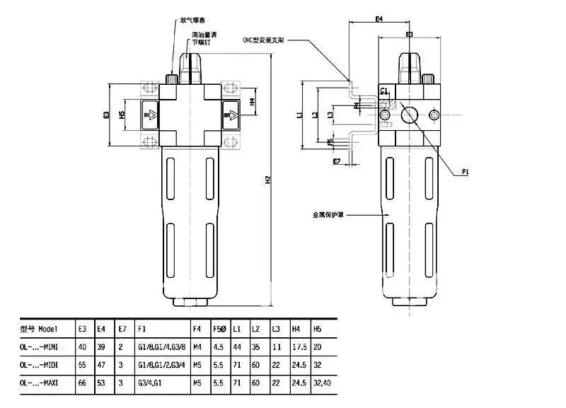 Высококачественный 1/4 ''FLR OL-MINI-1/4'' воздушный лубрикатор