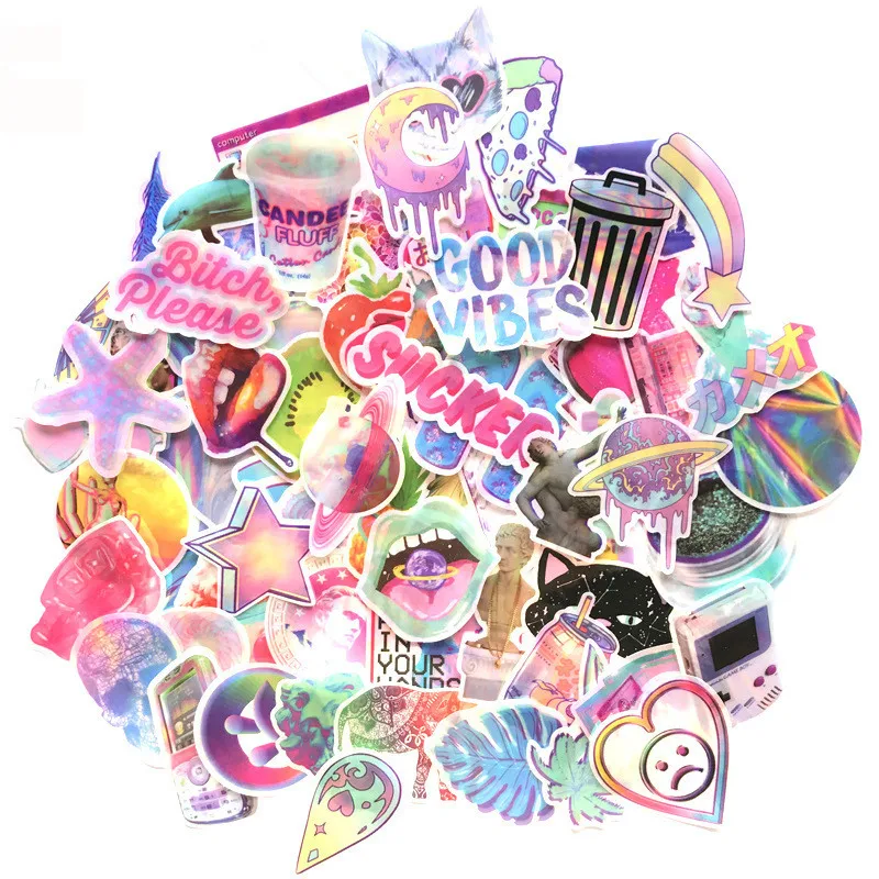 

35 Pcs PVC Waterproof Sticker Girls Kawaii Pink Funny Luggage Stickers for Suitcase LaptopCool Fashion Laptop Stickers