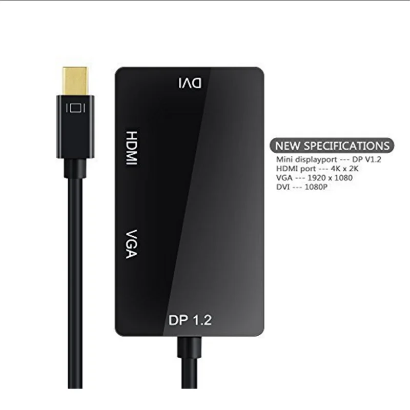 3 In 1 Mini displayport DP Thunderbolt to DVI VGA HDMI Converter Adapter cable for iMac Mac Mini Pro Air Book - ANKUX Tech Co., Ltd