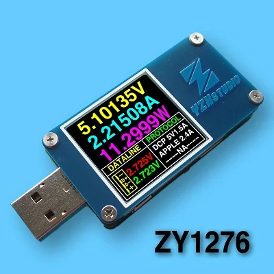 YZXstudio ZY1276 синий стол ZY1270 цветной Измеритель USB PD TC тестер напряжения и емкости тока - Цвет: Оранжевый