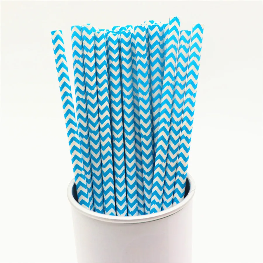 

25pc Wave Design Paper Drinking Straws For Birthday Wedding Party Baby Shower Party Disposable Tableware Supplies