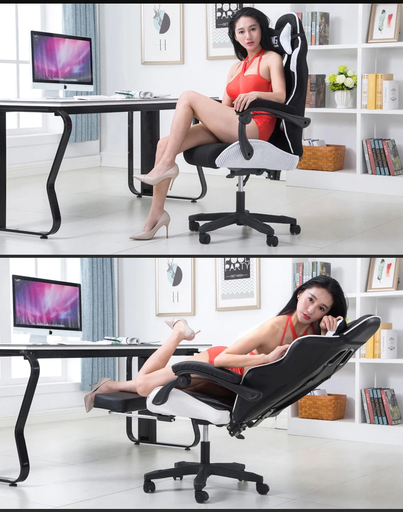 ЕС Бесплатная доставка офисные Silla Gamer полтрона босс игровой стул Эргономика массаж может лежать с колесом подставка для ног