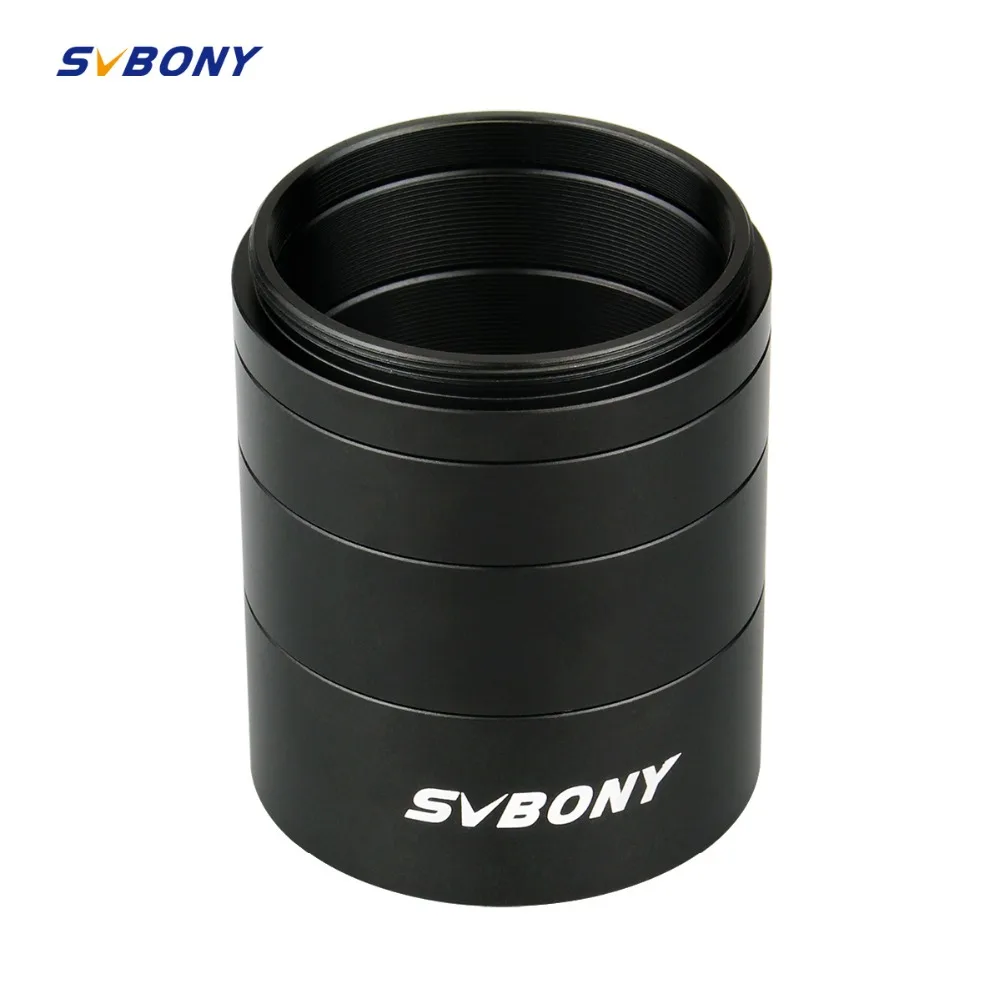 melhor SVBONY T2 Tubo de Extensão Kit 20 15 10 5mm mm mm mm M42x0.75 para a Astronomia Monocular Telescópio para a Câmera em Ambos Os Lados de Comprimento Preto