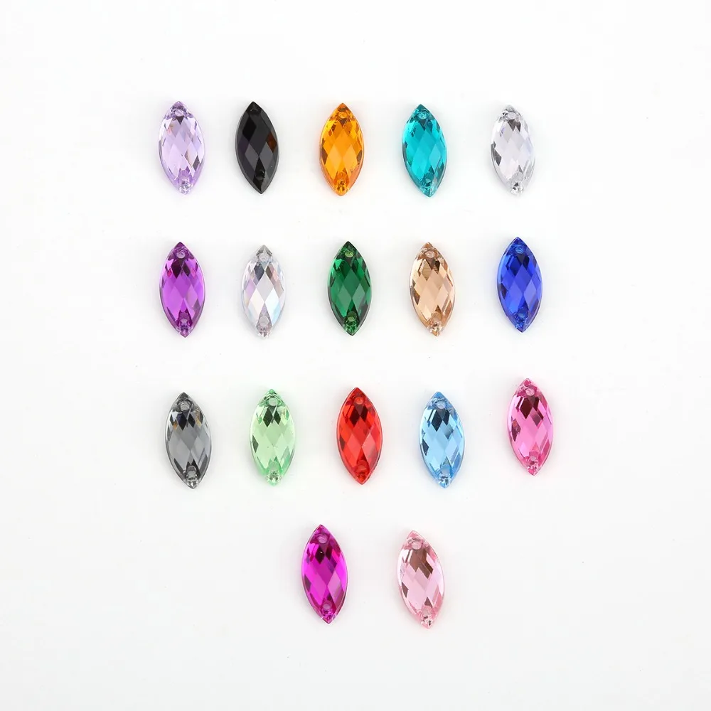 TPSMOC 3 Sizes Horse Eye Acrylic Sew On Rhinestones Flatback Colorful Sewing Rhinestones Loose Stones For Women Dress