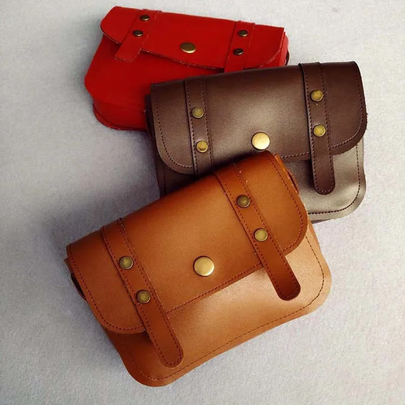 

Monsisy 6PCS Children Shoulder Bag For Boy Rivet Messenger Bag PU Leather Purse Handbag Kid Wallet Vintage Girl Crossbody Bag