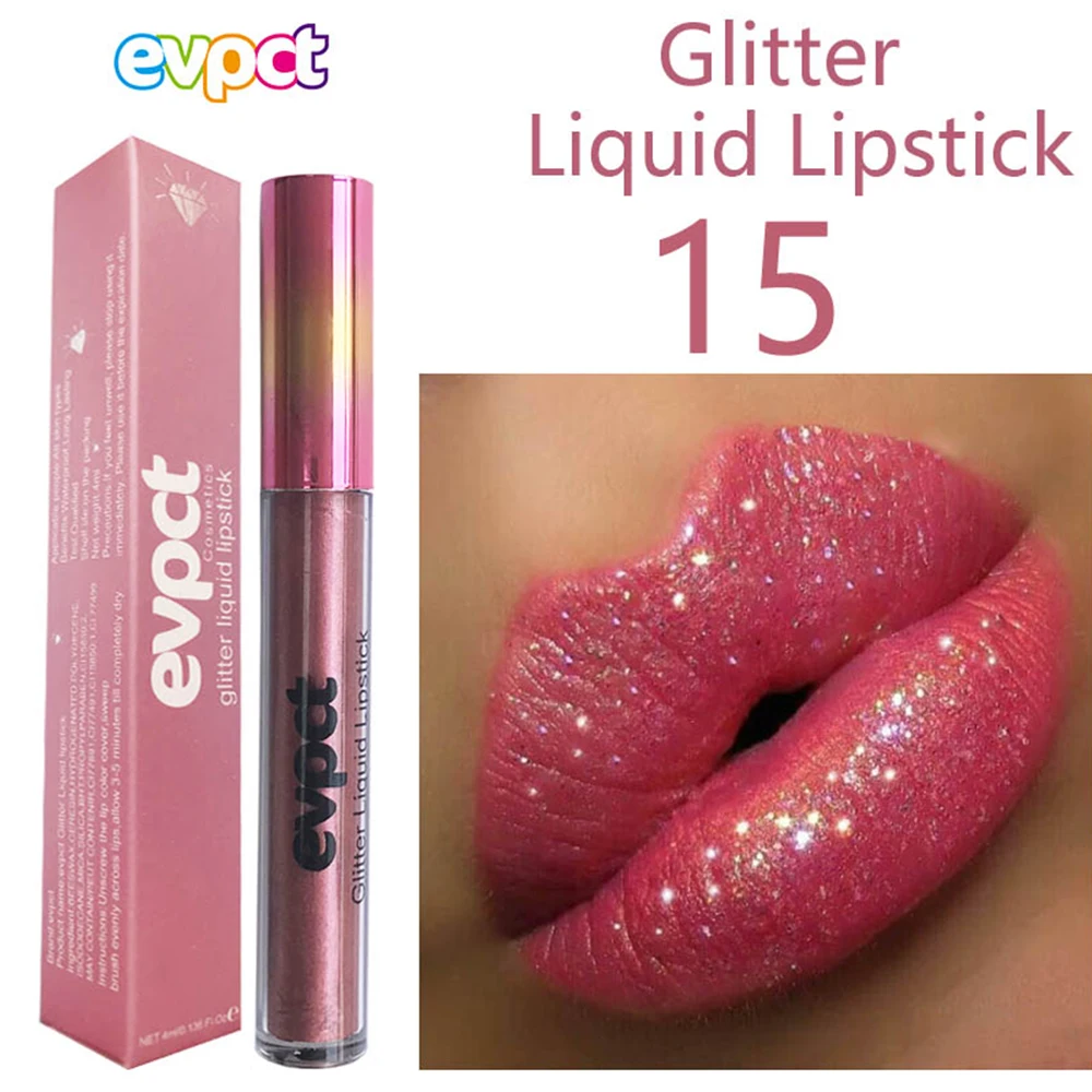 

Sexy Shimmer glitter makeup lipstick metal shimmer shining waterproof pigment lip gloss tint cosmetics Matte Lipstick