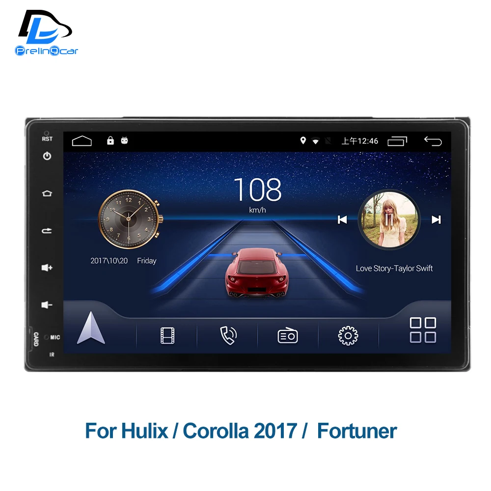 

4G LTE Android 8.1 car gps multimedia video radio player dashboard for Toyota 2017 corolla hulix fortuner navigation stereo