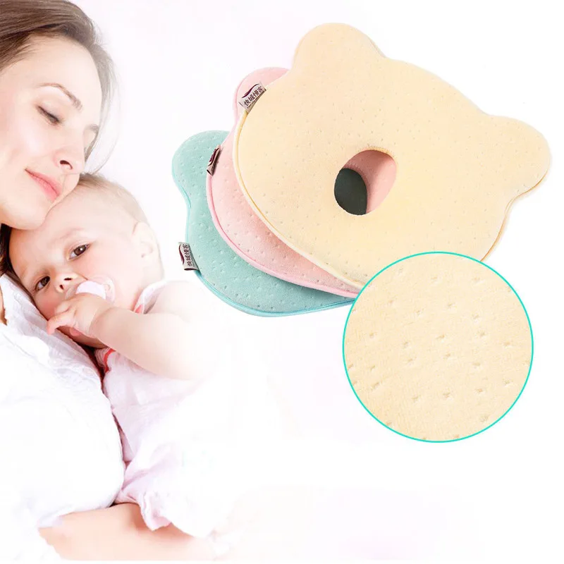 Высококачественная мягкая подушка для новорожденных, подушка из пены с эффектом памяти, Подушка для сна, противоскользящая Подушка с плоской головой в форме животного