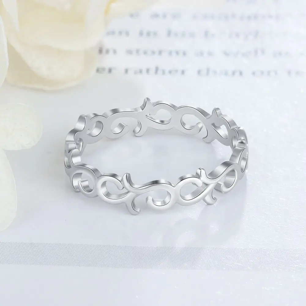 Fashion Promise 925 Sterling Silver Rings For Woman Classic Vine Flower Decoration Female Party Jewelry (Jewelora RI103509)